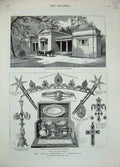 Antique Old Print 1884 Royal Wedding Darmstadt Ludwig Palace Castle Alice 19th