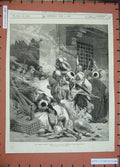 Old Antique Print 1882 Egypt Crisis Rioters Alexandria Wrecking Shop Men 19th