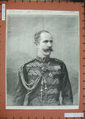 Original Old Antique Print 1885 Khartoum Major-General Herbert Stewart Sier War