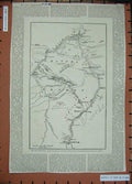 Original Old Antique Print 1885 Nile Expedition Lord Wolseley Desert Map Shendy