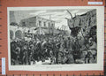 Original Old Antique Print 1884 War Soudan Naval Brigade Bazaar Souakim Siers