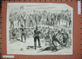 Original Old Antique Print 1882 Battle Tel-El-Kebir Prisoners War Siers Horses