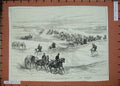 Original Old Antique Print 1882 War Battle Kassassin Horses Siers Weapons 19th