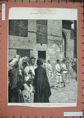 Original Old Antique Print 1882 War Egypt Guard House Siers Cairo Weapons 19th