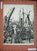 Old Antique Print 1884 Shipping Material Woolwich Souakim Railway Ships 19th