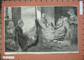 Original Old Antique Print 1865 Women Children Fishing Nets Manufacture Wallis