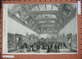 Original Old Antique Print 1869 Interior Great Room Royal Academy Paintings Art