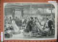 Original Old Antique Print 1862 Half-Crown Day International Exhibition People