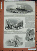 Original Old Antique Print 1846 Great Britain Steam Ship Winchester Southwark