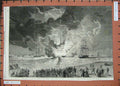 Old Antique Print 1864Explosion Barque Lottie Sleigh Mersey Cheshire Ship 19th
