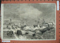 Old Antique Print Ship Wrecks Kingstown Bay Dublin Ireland 1861 Fine Art 19th