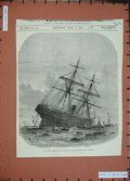 Old Antique Print 1872 North German Lloyd'S Steam Ship Baltimore Hastings 19th