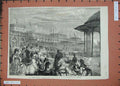Old Antique Print 1871 International Exhibition Music Band Horticultural 19th