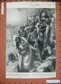 Original Old Antique Print 1898 Women Men Advance Soudan Weapons Hall Fine Art