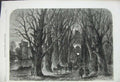 Old Antique Print 1864 Roundheads Patrol Horses Castle Bridge Moat Army 19th