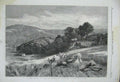 Old Antique Print 1861 Surrey Corn Field Country Farming Hay-Stack Cole 19th