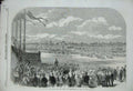 Original Old Antique Print 1864 Race Grand Prix Paris Longchamps Horses Sport