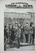 Original Old Antique Print 1882 Queen Windsor Castle Siers Egyptian War Uniform