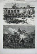 Old Antique Print 1863 War America Fort Sumter Charleston Morris Wagner 19th