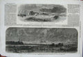Original Old Antique Print 1862 SouthwLife-Boat Civil War America Ship Wreck
