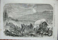 Original Old Antique Print Civil War America 1862 Waggons Army Potomac Siers