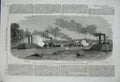 Original Old Antique Print 1862 Fort Pillow Mississippi River Ships Benton Dorn