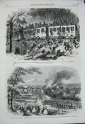 Old Antique Print War America 1863 Train Johnson Mississippi Jackson Army 19th