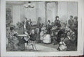 Old Antique Print 1875 America Hotel Family Games Singing Music Fine Art 19th
