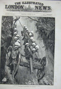Original Old Antique Print 1880 Afghan War Guns Khojak Pass Candahar Siers Men