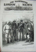 Original Old Antique Print 1876 Prince Wales India Lucknow War Siers Sketch
