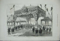Original Old Antique Print 1880 French National Fete Flags Longchamps Siers