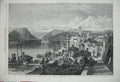 Old Antique Print 1867 Isola Bella Lago Maggiore Italy Mountains Leitch 19th