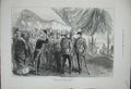 Original Old Antique Print Prince Wales Gibraltar 1876 Siers Boat Army Men 19th