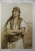 Original Old Antique Print 1867 Sepian Pacha'S Slave Beautiful Lady Woman 19th