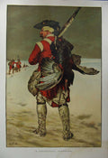Original Old Antique Print Colour Sier Army Man Dead Bird Snow War Art