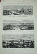 Old Antique Print Soudan 1883 Khartoum White Nile River Souakim Red Sea 19th