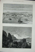 Old Antique Print 1883 Dongola Soudan Mahdi River Nile Island Philae Ship 19th