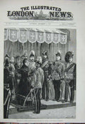Original Old Antique Print 1882 Queen Windsor Castle Siers Egyptian Expedition
