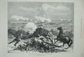 Original Old Antique Print 1882 War Egypt Battle Mahuta Siers Horses Army 19th