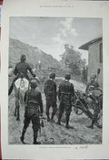 Original Old Antique Print 1885 Albania Turkish Frontier War Siers Army Horses