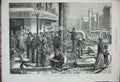 Original Old Antique Print America 1876 Street Philadelphia People Centennial