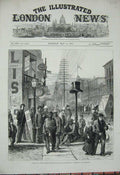 Old Antique Print 1876 Street Philadelphia American Centennial Festival 19th