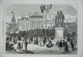 Old Antique Print Monument Geneva Union Swiss Confederation 1869 Statue 19th