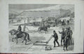 Old Antique Print Ploughing Storing Ice Hudson River New York1875 America 19th