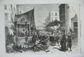Original Old Antique Print 1856 Scene Street Naples Italy People Town Cows 19th