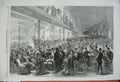 Old Antique Print 1869 Summer Evening Paris Boulevards France People Art 19th