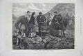 Original Old Antique Print 1872 Ascent Vesuvius Tourists Cone Mountain Volcano