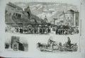 Original Old Antique Print 1856 Moscow Market Street Sentinel Telashca Drosky