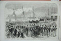 Antique Old Print *3504 1869 Funeral Admiral Warden Portsmouth Dockyard Ship