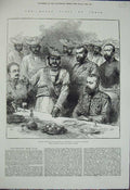 Old Antique Print 1876 Royal Visit India Scindia Prince Wales Gwalior Men 19th